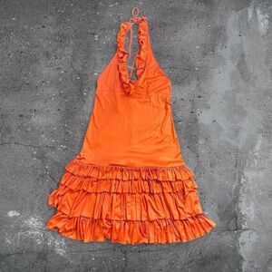 Italian silk ruffle dress dolce vita resort coquette european summer
